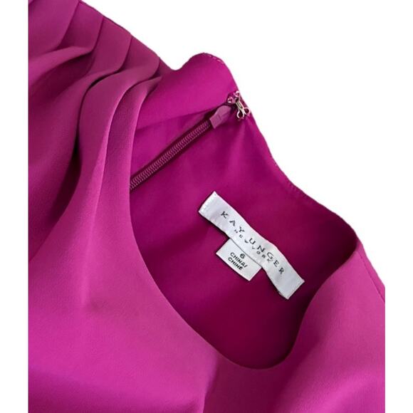 Kay Unger Pink Walk Thru Jumpsuit Pantsuit Sz 6 Ruffled Event Outfit Designer - Picture 7 of 8